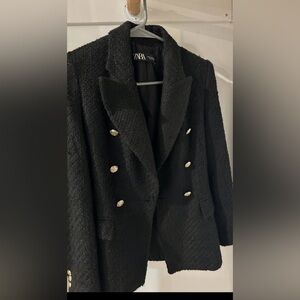 Zara Black Blazer with Gold Buttons